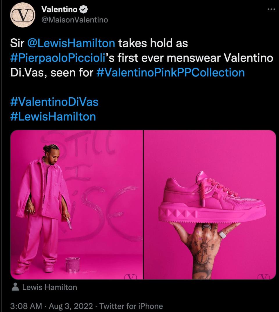 Lewis Hamilton Valentino PP Pink