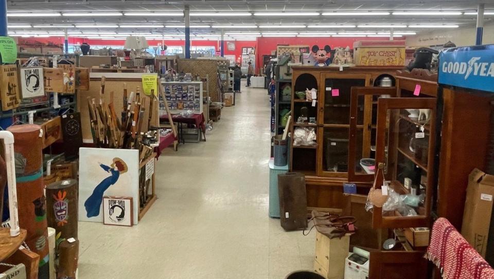 One of the rows of items offered for sale by local vendors at Merchant Village, 1534 N. Center Ave. in Somerset.