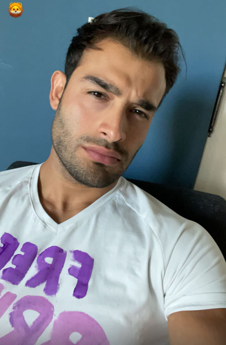 Sam Asghari, who has been dating Britney Spears since 2016, posted a selfie wearing a 