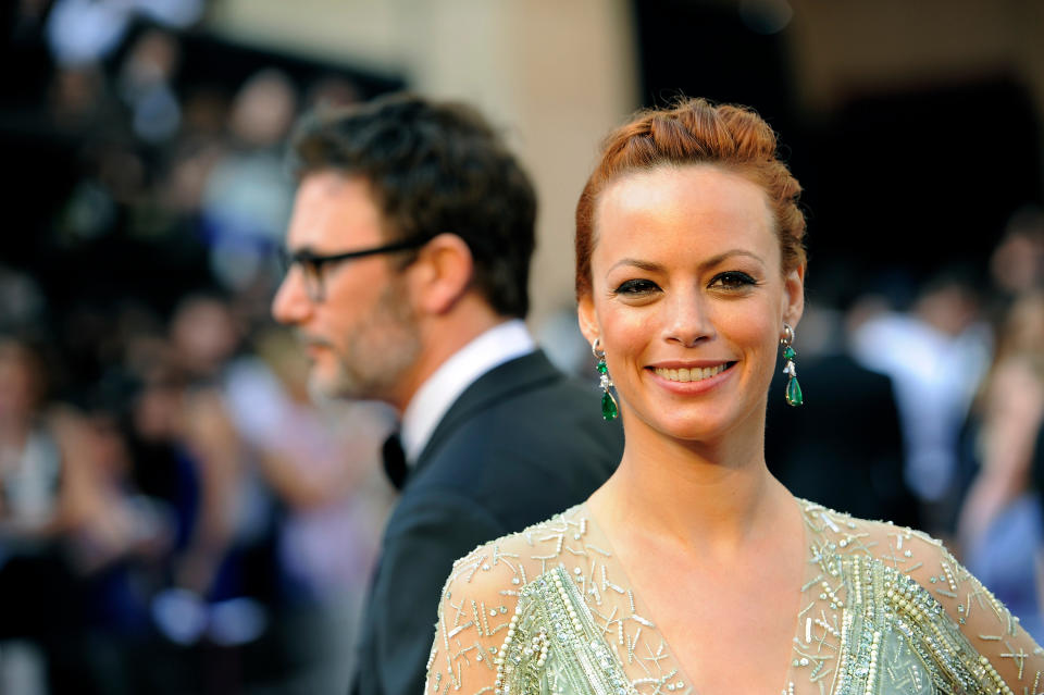 Berenice Bejo arrives before the 84th Academy Awards on Sunday, Feb. 26, 2012, in the Hollywood section of Los Angeles. (AP Photo/Chris Pizzello)