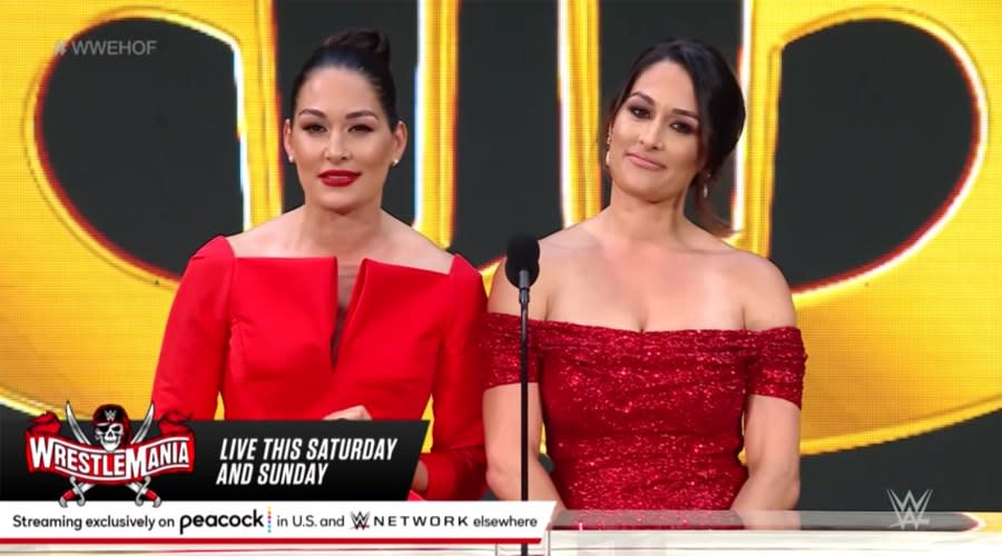 Brie Bella Nikki Bella WWE HOF Nikki Bella Thanks Ex John Cena During WWE Hall of Fame Speech