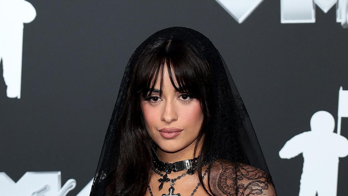 Camila Cabello looks like a gothic bride in a transparent black dress at the 2024 MTV VMAs