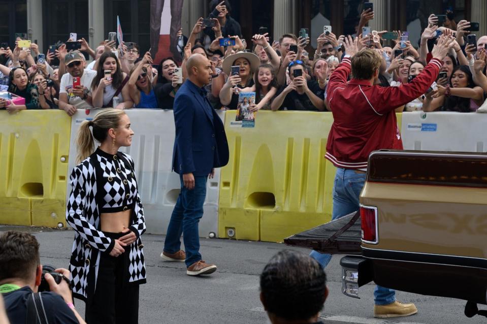 PHOTO: Emily Blunt and Ryan Gosling at the 'The Fall Guy' Film Premiere, 38th SXSW, Austin, Texas, March 12, 2024. (Michael McKinney/Shutterstock)