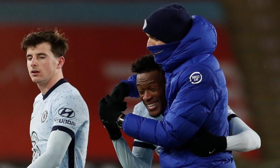 Thomas Tuchel with Callum Hudson-Odoi. Their excellent relationship was unharmed by events at Southampton.