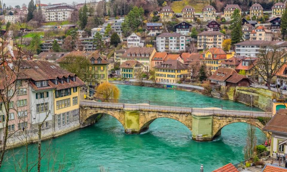 Go with the flow: a bridge over the Aare River in Bern.