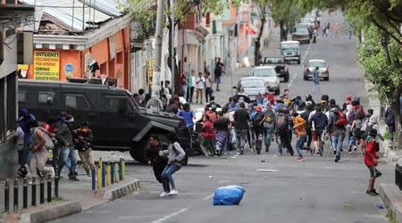 Protests against Ecuador's President Lenin Moreno's government in Quito