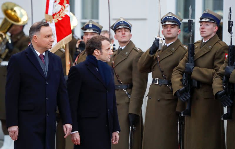 French President Macron visits Poland