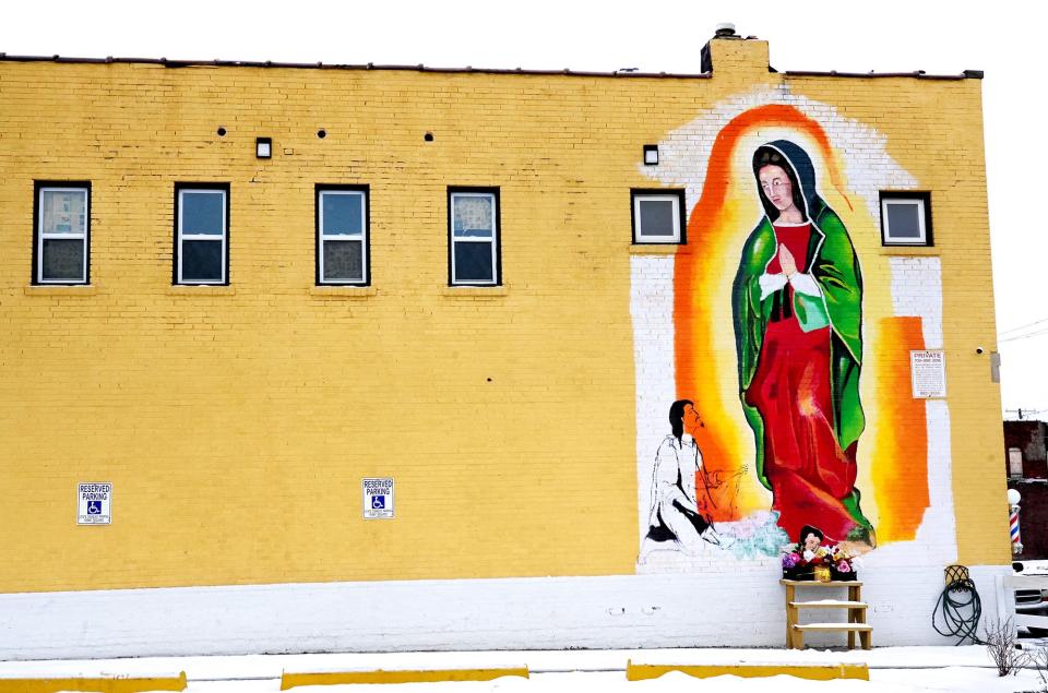 The "Our Lady of Guadalupe" mural at 2317 West Broad St.