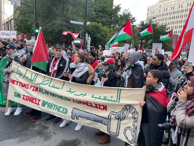 Pro-Palestinian demonstration held in downtown Montreal as Hamas