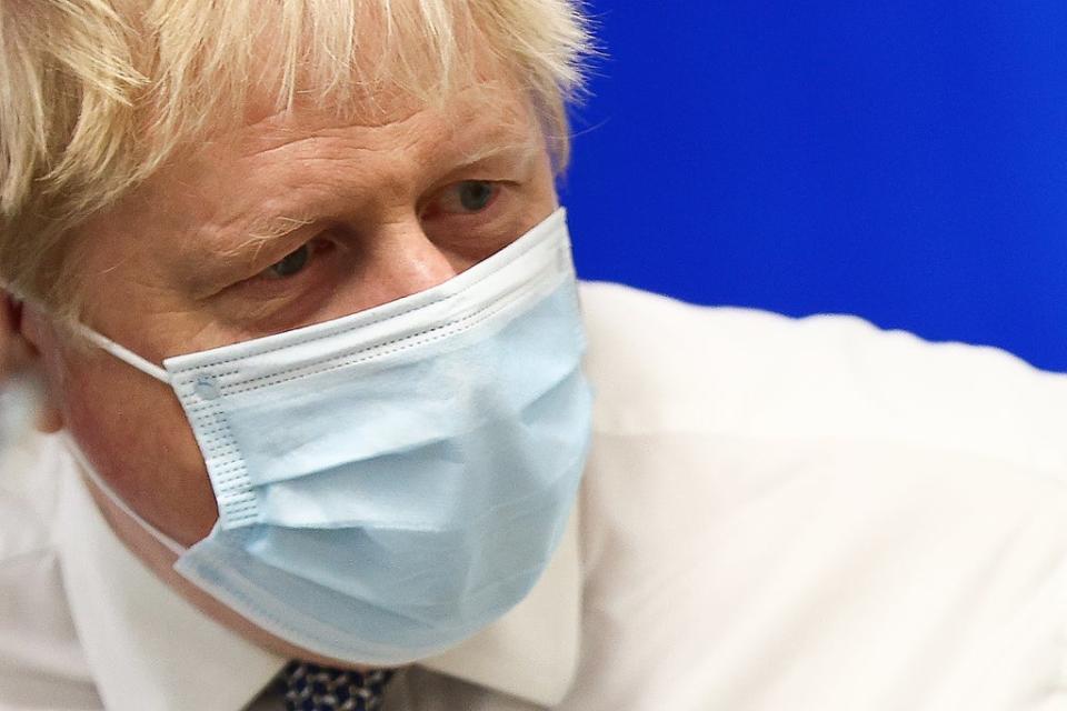 Prime Minister Boris Johnson during a visit to Milton Keynes University Hospital in Buckinghamshire. (Adrian Dennis/PA) (PA Wire)