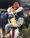 <p>The former beauty queen jumped into the arms of her man, New England Patriots MVP Danny Amendola, as the couple celebrated his team’s big win on Sunday. “BABY GOING TO THE #SUPERBOWL #MVP,” she captioned this sweet shot. (Photo: <a rel="nofollow noopener" href="https://www.instagram.com/p/BeOx63jAizn/?taken-by=oliviaculpo" target="_blank" data-ylk="slk:Olivia Culpo via Instagram;elm:context_link;itc:0;sec:content-canvas" class="link ">Olivia Culpo via Instagram</a>) </p>