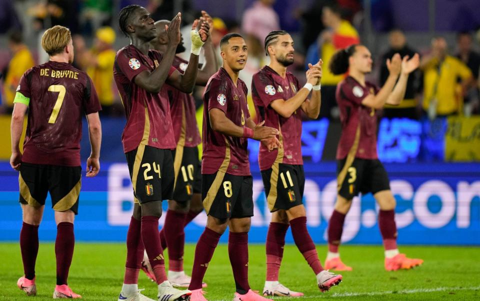 Belgium players thank their fans