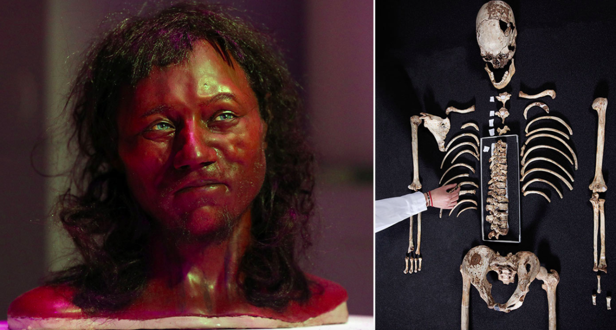 <em>DNA research has revealed that Cheddar Man had dark skin and blue eyes (PA)</em>