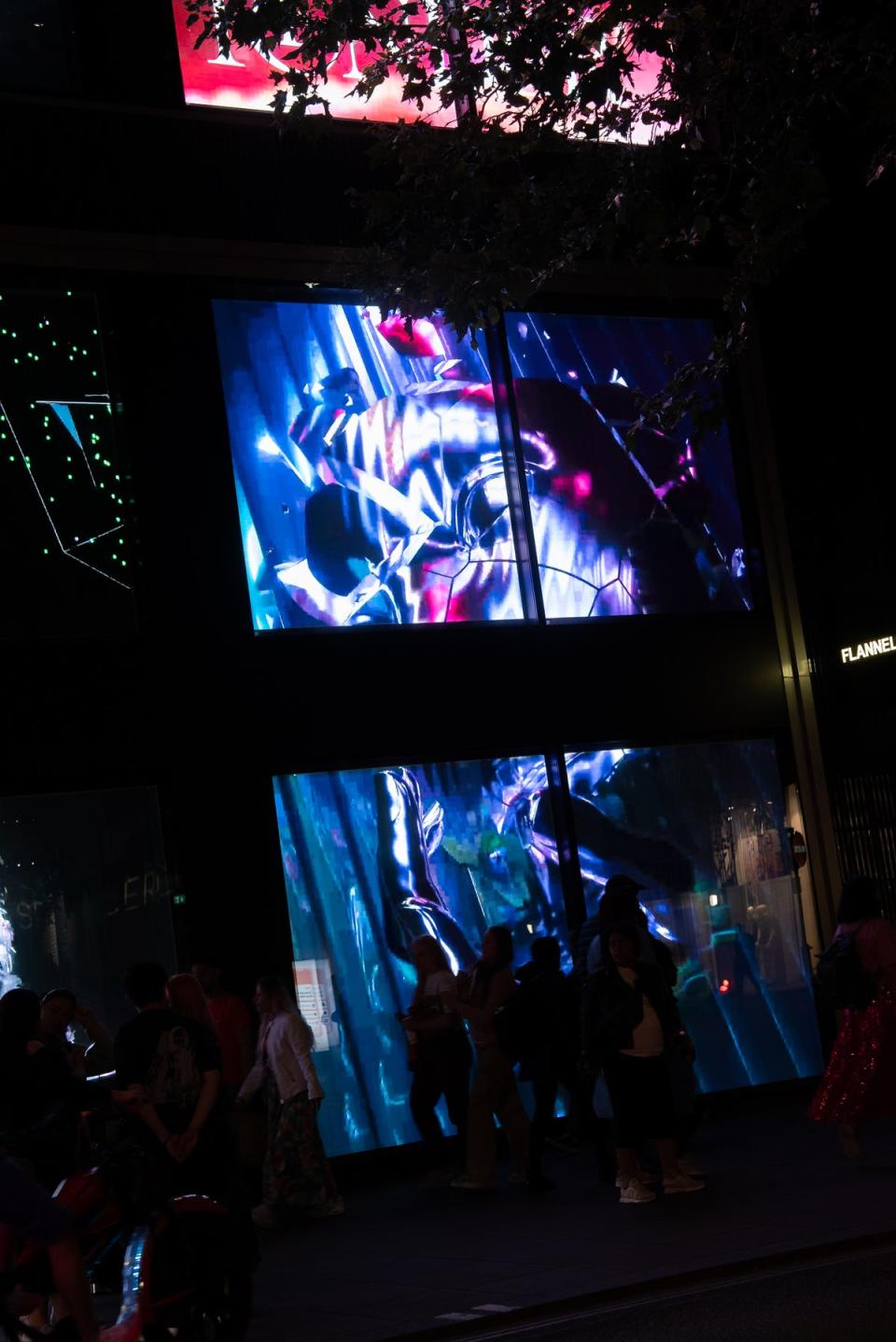 The open-air gallery in Oxford Street showing work by digital artist FVCKRENDER (Jo Brooks/FVCKRENDER/W1CURATES)