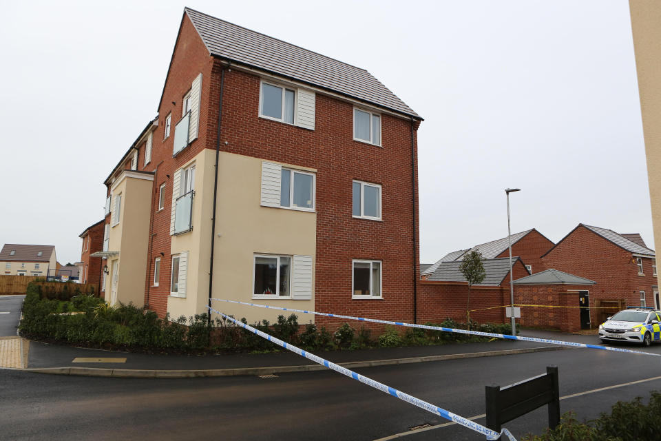 Police cordoned off part of a road in Earls Barton. (Anita Maric/SWNS)