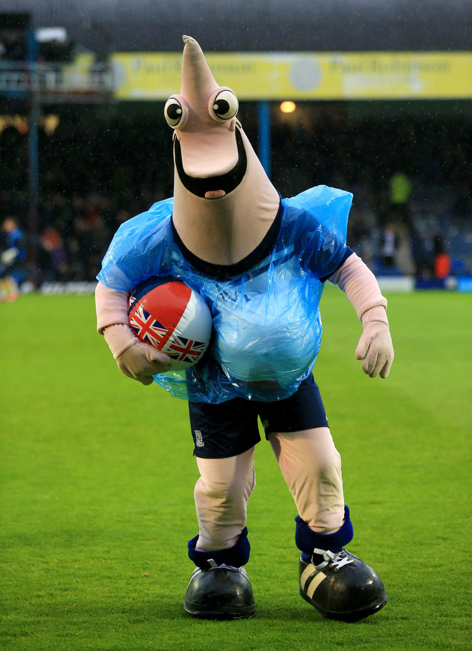 Sammy the Shrimp represents Southend United up and down the country. You cannot say he doesn’t look like a shrimp, but maybe that was the best route to go down for the Shrimpers. His extra-large head is a little scary.