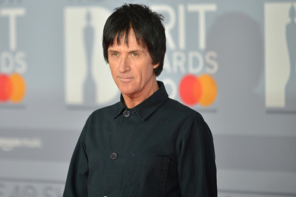 LONDON, ENGLAND - FEBRUARY 18: (EDITORIAL USE ONLY)  Johnny Marr attends The BRIT Awards 2020 at The O2 Arena on February 18, 2020 in London, England. (Photo by Jim Dyson/Redferns)