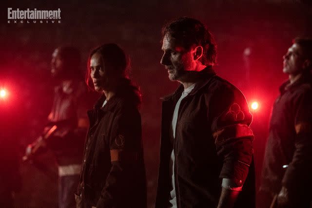 <p>Gene Page/AMC</p> Lesley-Ann Brandt and Andrew Lincoln on 'The Walking Dead: The Ones Who Live'