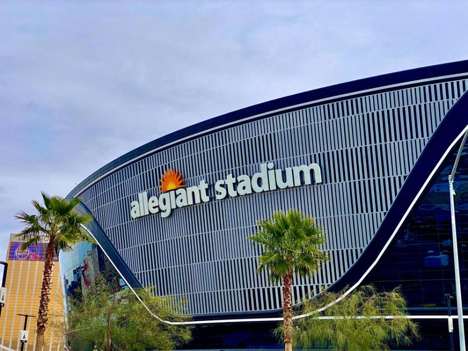 Check out why the 2024 Super Bowl led to more flight sales for Allegiant. The airline's reputation improved from its association to the event, so many travelers think it is a good airline. 
pictured: the Allegiant Stadium in Las Vegas which is owned by Allegiant Travel Co.