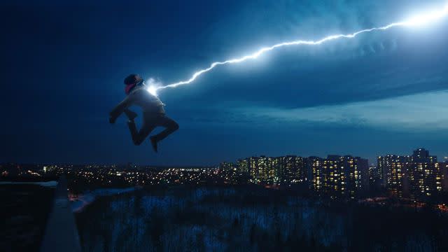 Just say the word. Billy Batson turns into a swole superpowered man-child whenever he cries out, “Shazam!” Photo: Warner Bros. Pictures.