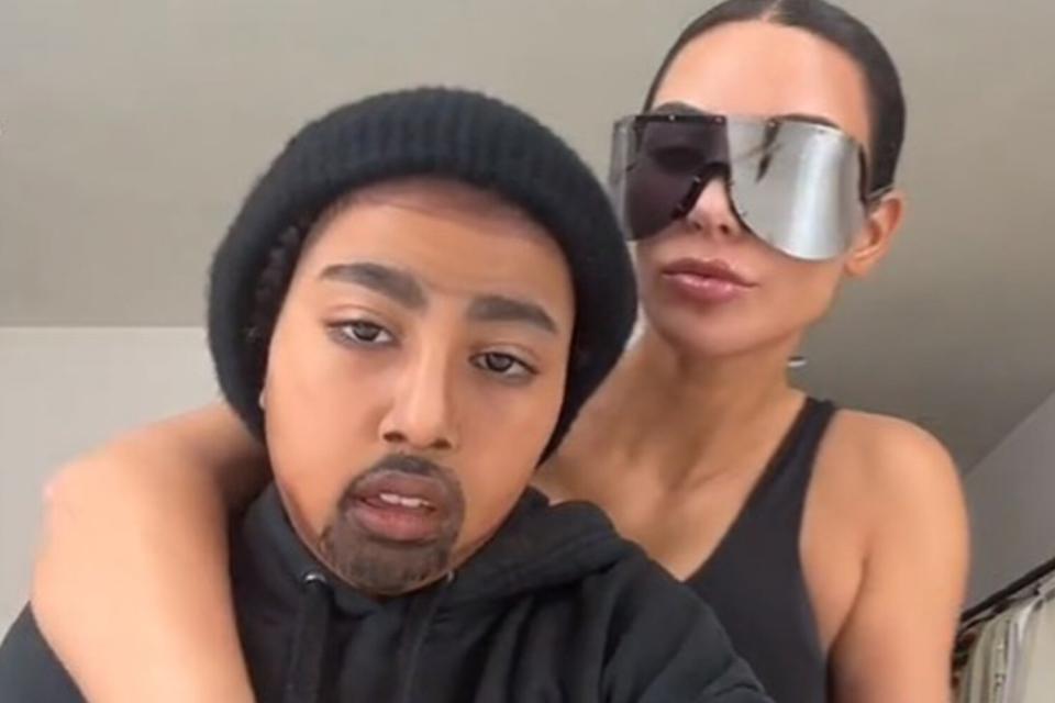 Kim K Dresses North as Kanye in TikTok