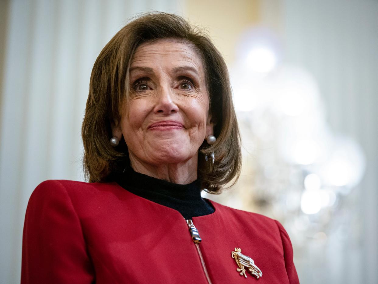 House Speaker Nancy Pelosi on Capitol Hill in Washington, Thursday, Jan. 6, 2022.