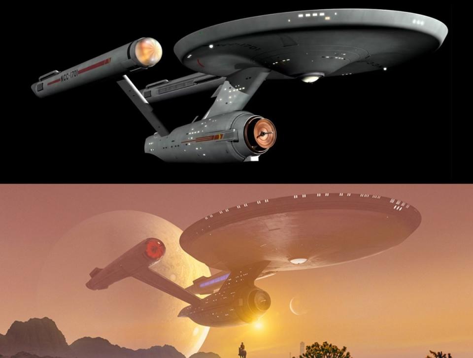 The original Enterprise, from the 1960s Star Trek as well as the modern day Strange New Worlds. 