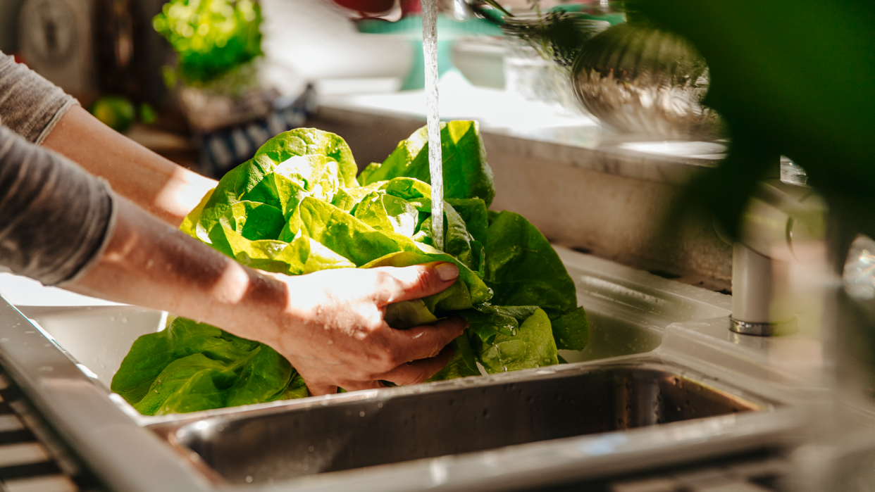 Is it safe to eat unwashed lettuce? Experts explain why it's important to take proper precautions when it comes to leafy greens in the kitchen. (Photo: Getty)