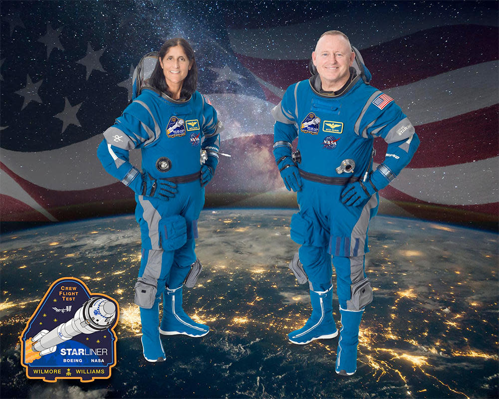 Astronauts Sunita Williams, left, and Barry 