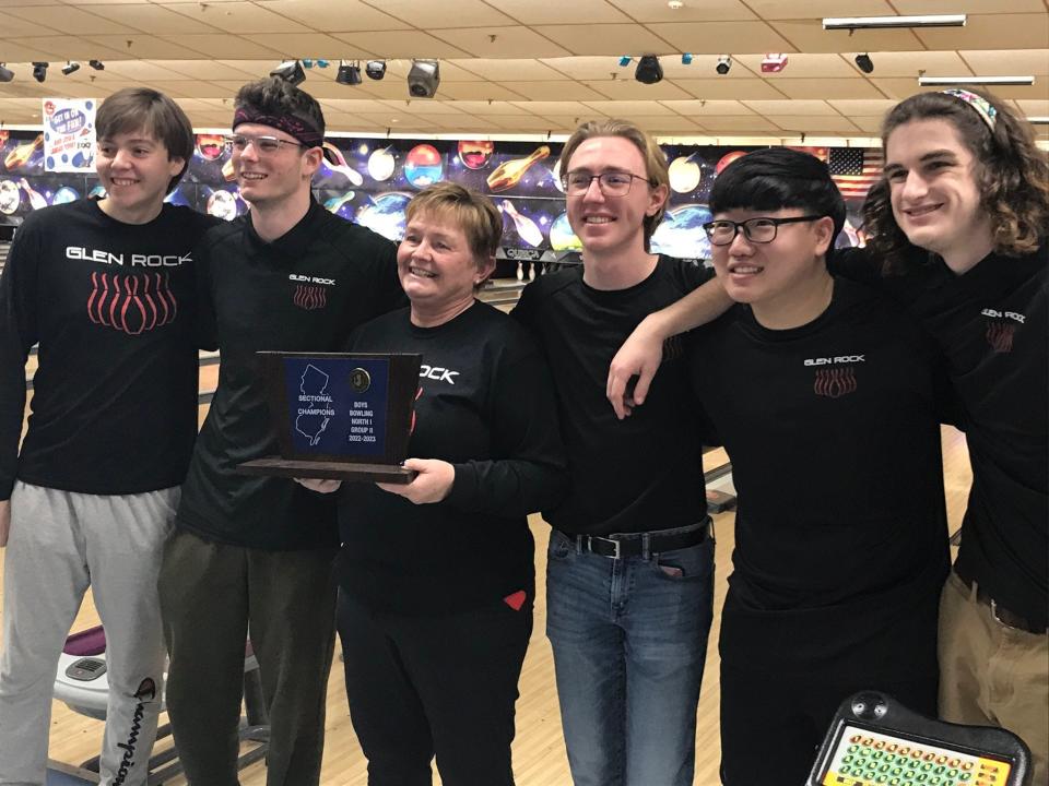 The Glen Rock boys bowling team won its first sectional championship since 2013 at the North 1 tournament in Hackensack on Saturday, Feb. 11, 2023. The Panthers edged Jefferson Township by two pins for the Group 2 title.