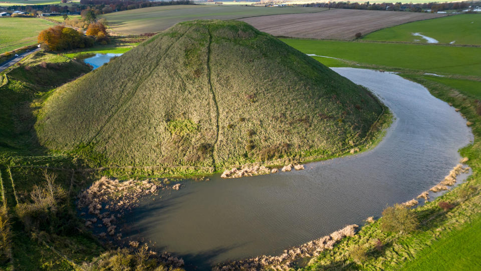 The horseshoe-shaped moat. (SWNS)