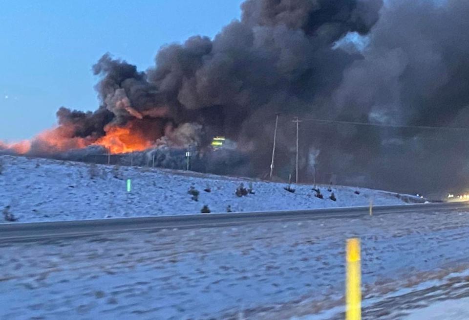 The fire was called in at 6 p.m., RCMP said.