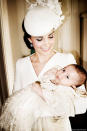 <p>The youngest Cambridge showed off her bright brown eyes in this picture with mom. </p>