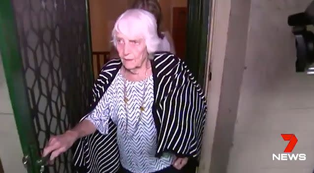 Flo Seckold emotionally said goodbye to her lifelong home on Tuesday. Photo: 7 News