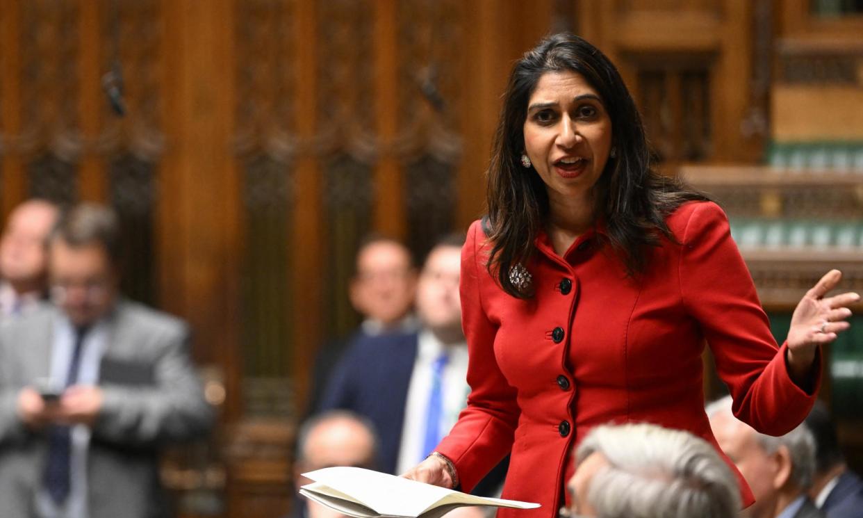 <span>Suella Braverman speaks in the House of Commons in December 2023.</span><span>Photograph: Maria Unger/UK PARLIAMENT/AFP/Getty Images</span>