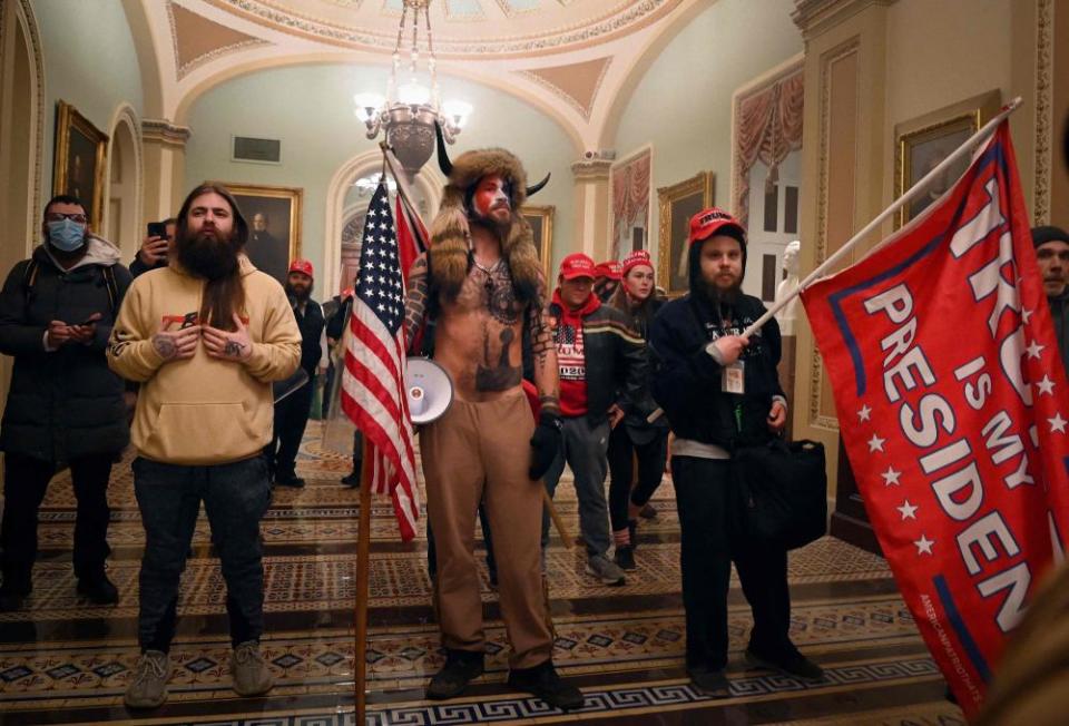 Trump’s supporters on 6 January 2021 in the US Capitol.