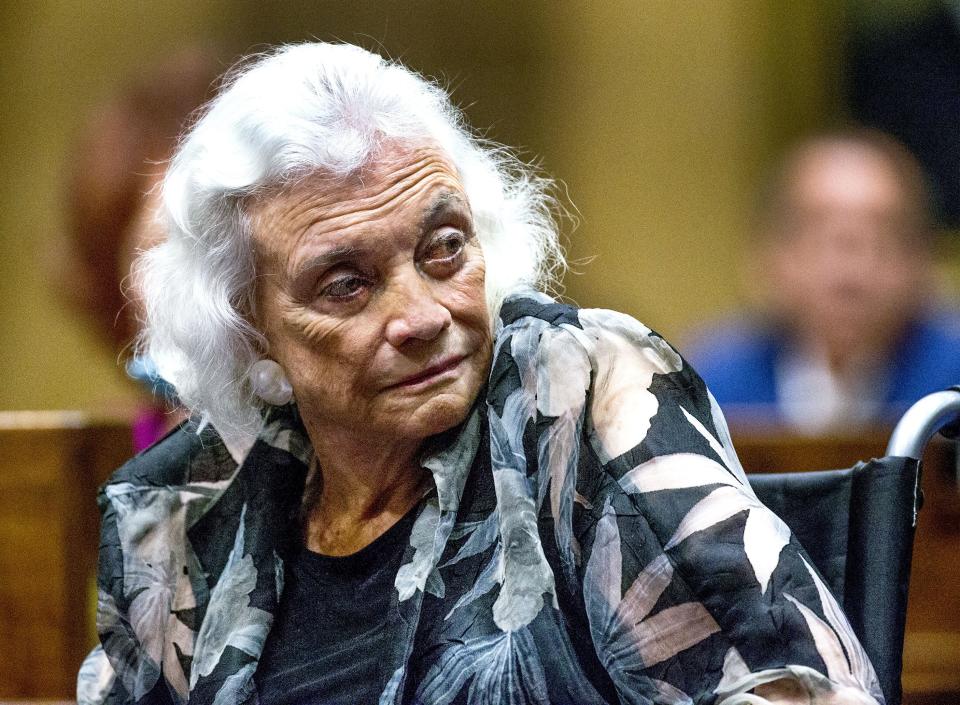 Former U.S. Supreme Court Justice Sandra Day O'Connor listens as she is honored in the Senate Chambers, along with former state Sen. Alfredo Gutierrez, on  March 15, 2017.