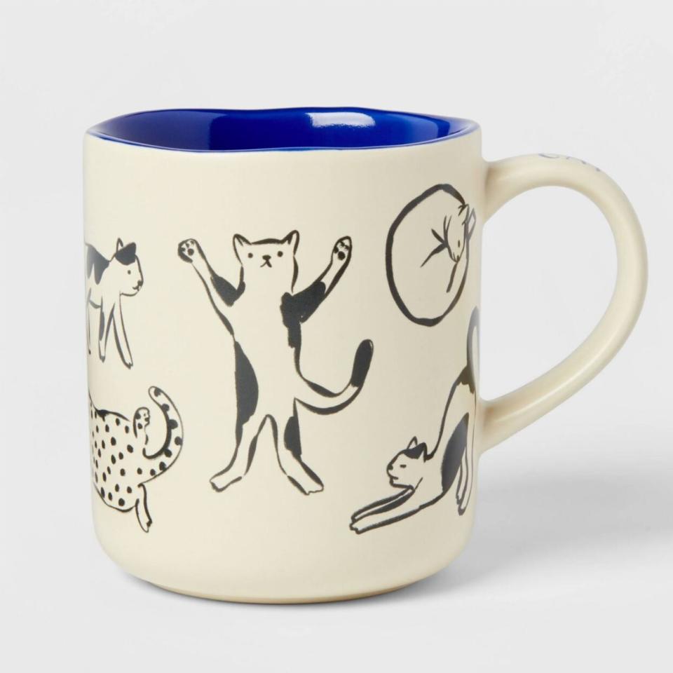 stoneware cat person mug