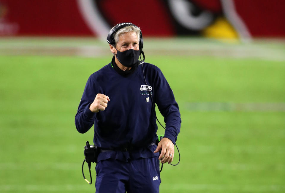 Pete Carroll is reportedly about to sign an extension as head coach of the Seattle Seahawks. (Photo by Christian Petersen/Getty Images)