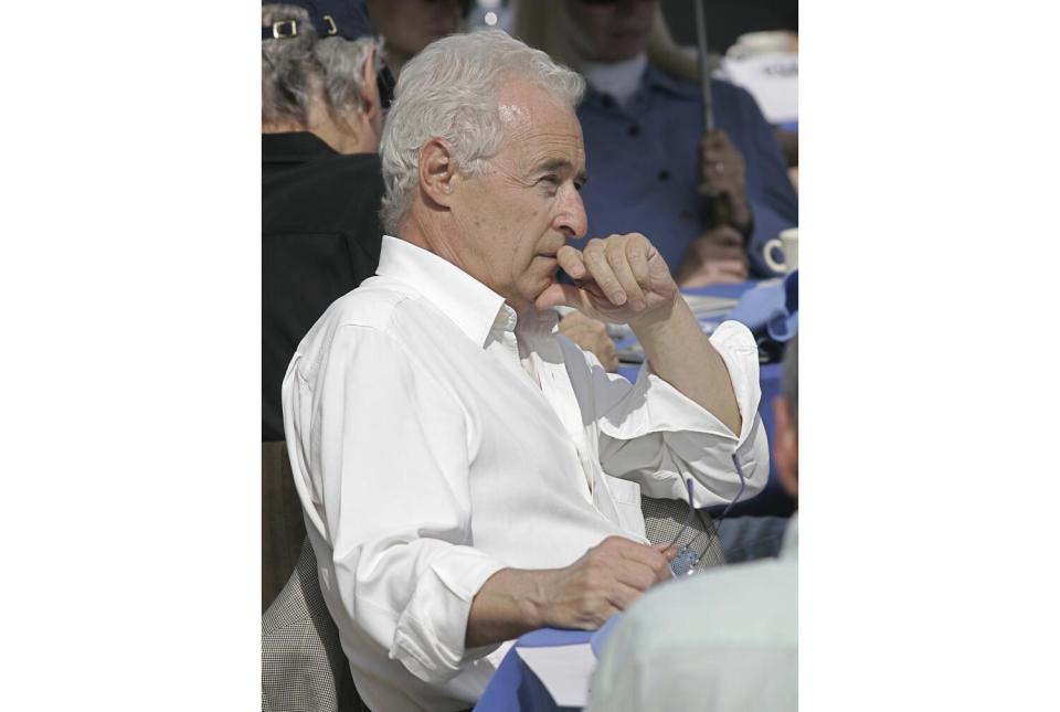 Martin Wygod sits at a table looks forward during a ceremonial draw at Santa Anita in 2005