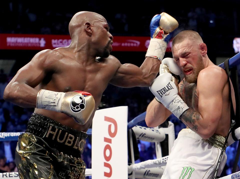 Floyd Mayweather defeats Conor McGregor in 2017Getty Images