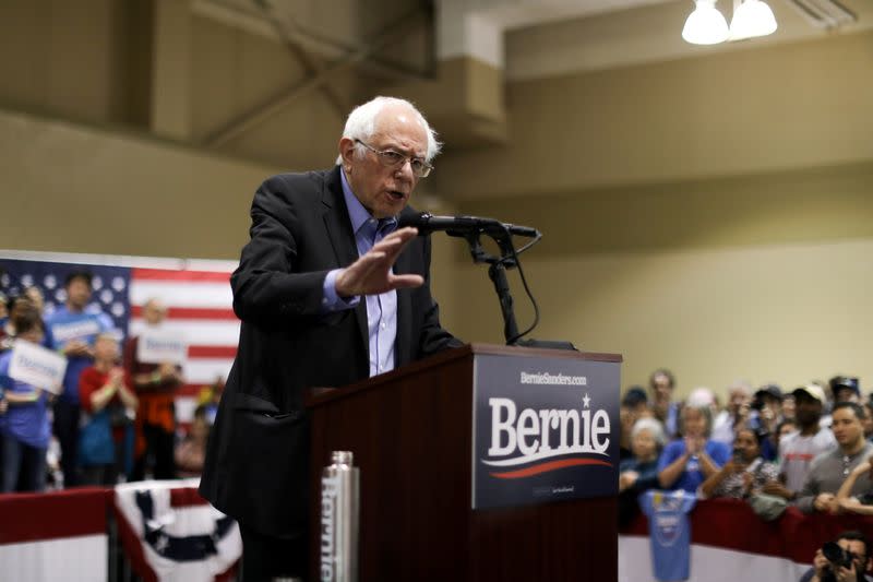 Democratic 2020 U.S. presidential candidate Sanders rallies in North Charleston, South Carolina