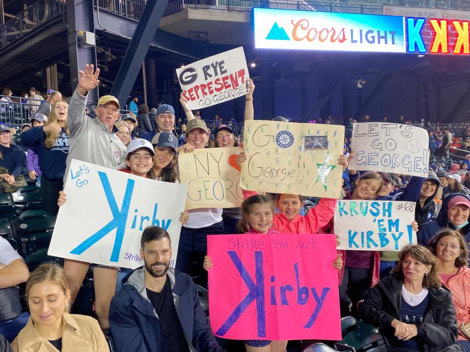 George Kirby fans from Rye were on hand to see the former Rye High School standout pitch for the Seattle Mariners against the Mets at Citi Field May 14, 2022. 