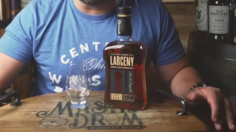 Larceny bourbon with glass