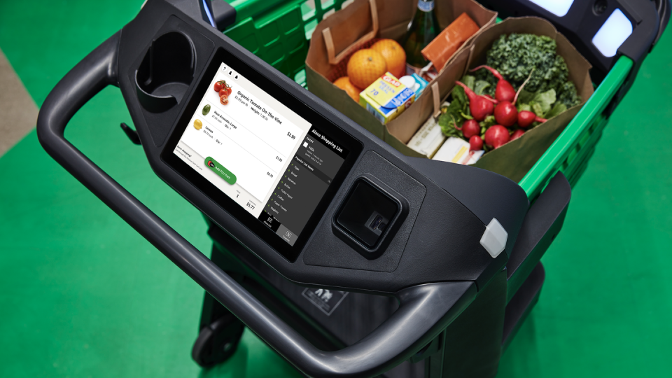 amazon fresh new dash cart with groceries