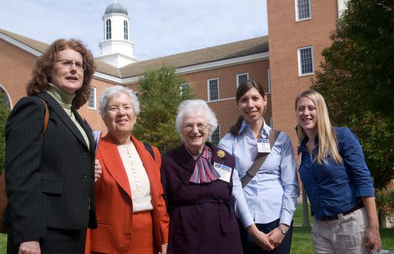 Vera Rubin, second from left,  is seen at the NASA Sponsors Women in Astronomy and Space Science in October 2009.