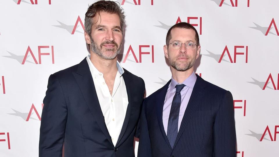 David Benioff and D. B. Weiss à Los Angeles le 6 janvier 2017 - Alberto E. Rodriguez - Getty Images North America - AFP