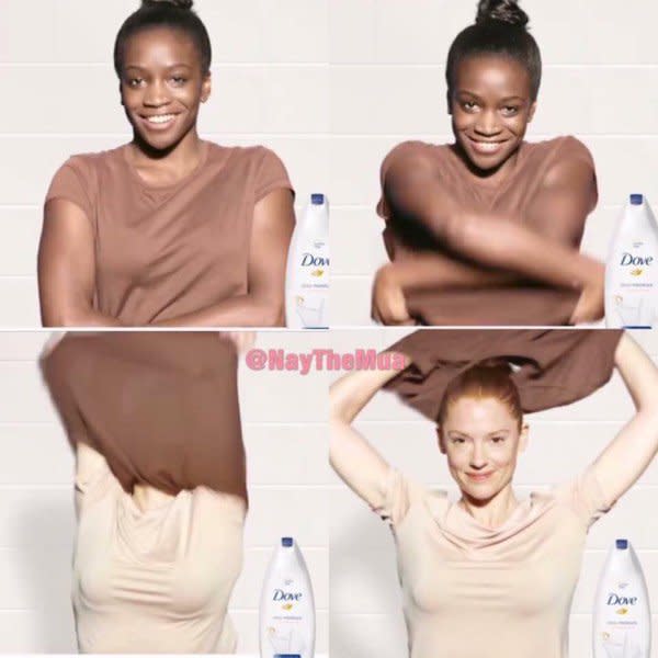 Advert from Dove proved to be problematic. Shared on X by Habeeb_Akande, via NayTheMua