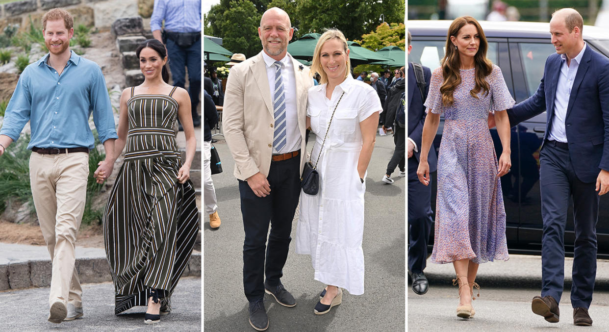 Zara Tindal took inspiration from the Duchess of Cambridge and Meghan Markle in her Castañer wedge. (Getty Images)s