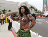 <p>Cosplayer dressed as Maui from <em>Moana</em> at Comic-Con International on July 20 in San Diego. (Photo: Angela Kim/Yahoo Entertainment) </p>